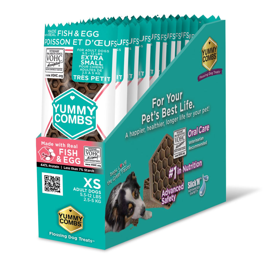 Yummy Combs dental treats for xsmall dogs (trial sizes) Fish and egg 12 Trial sizes