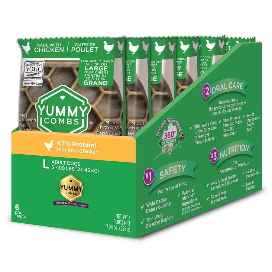 Yummy Combs dental treats for large dogs (trial sizes) Chicken 6 Trial sizes