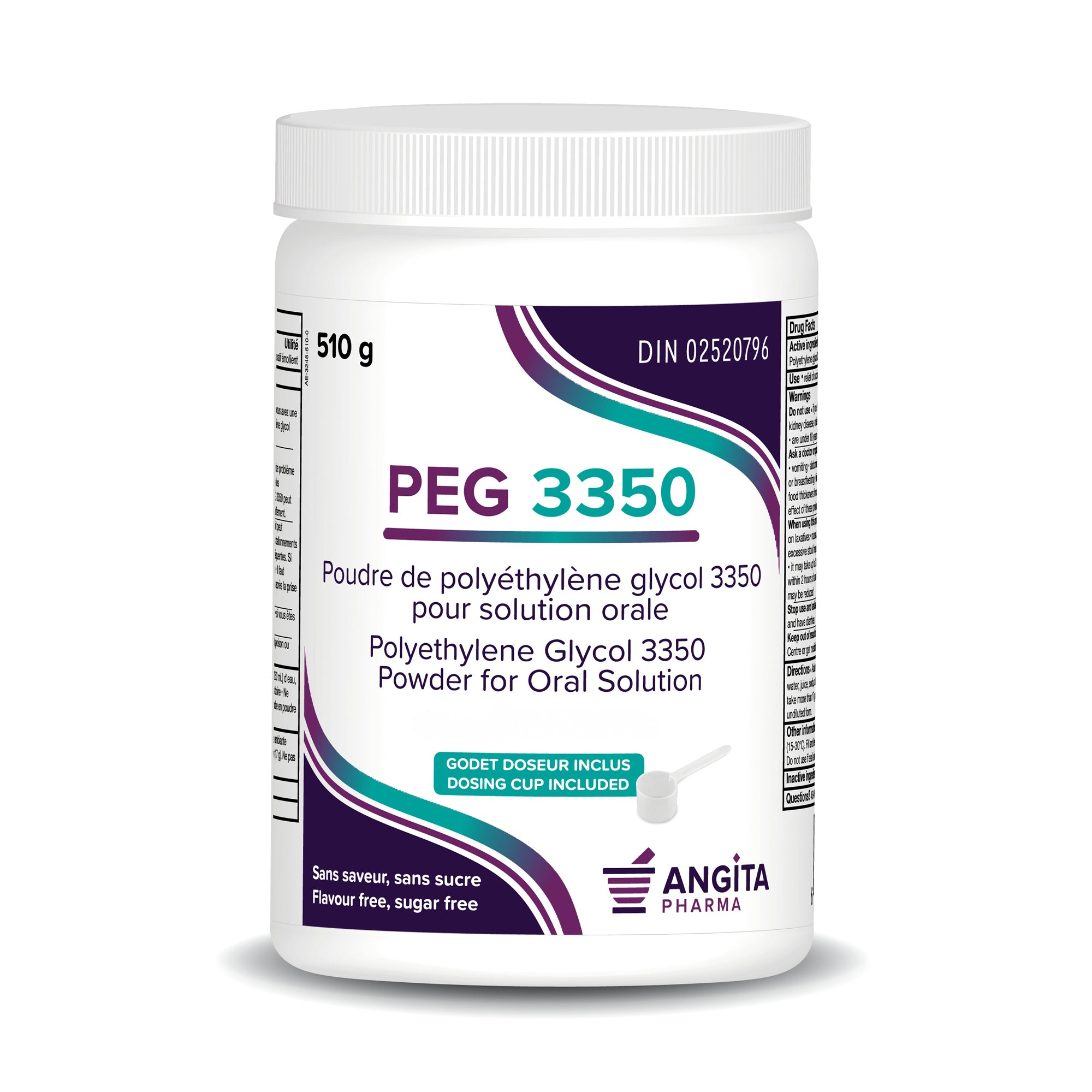 PEG 3350 laxative powder 510 g 100 %