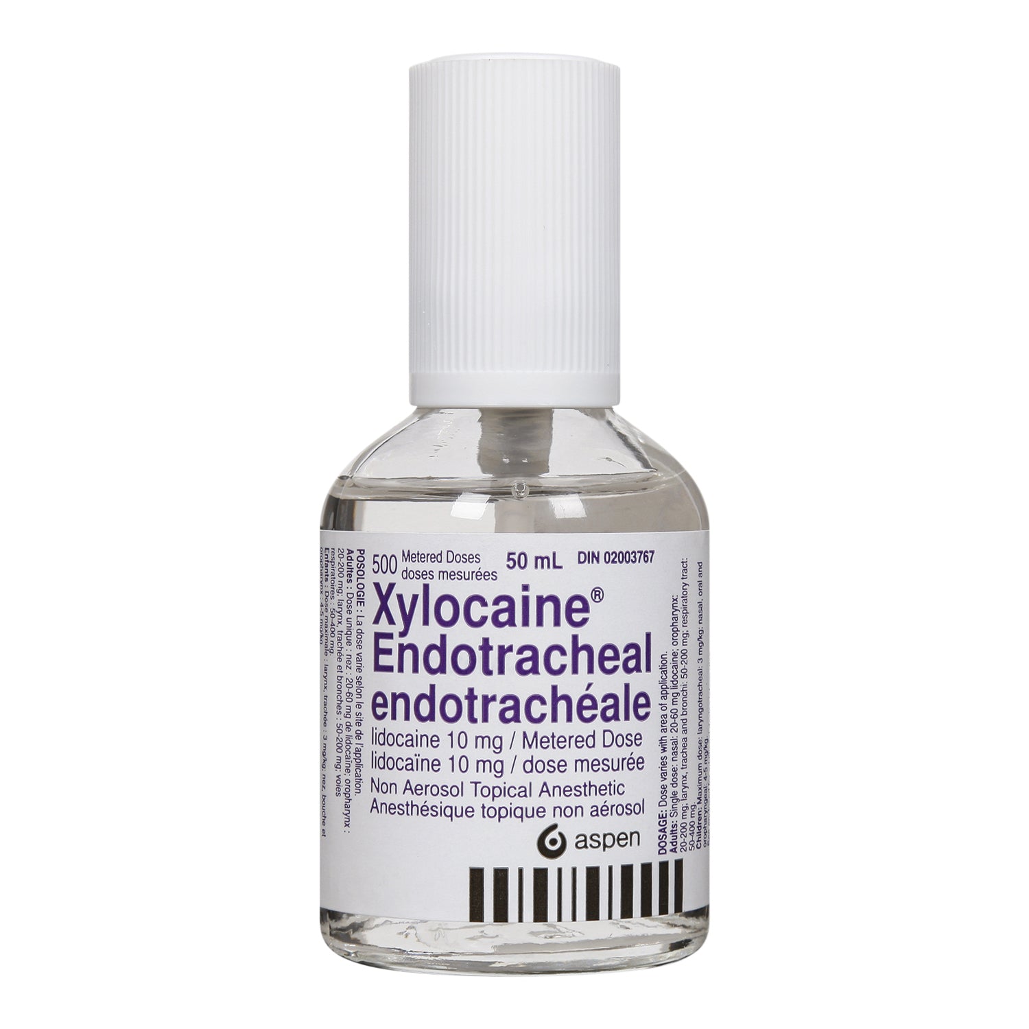 Xylocaine (lidocaïne) endotracheal spray 10 mg 50 ml