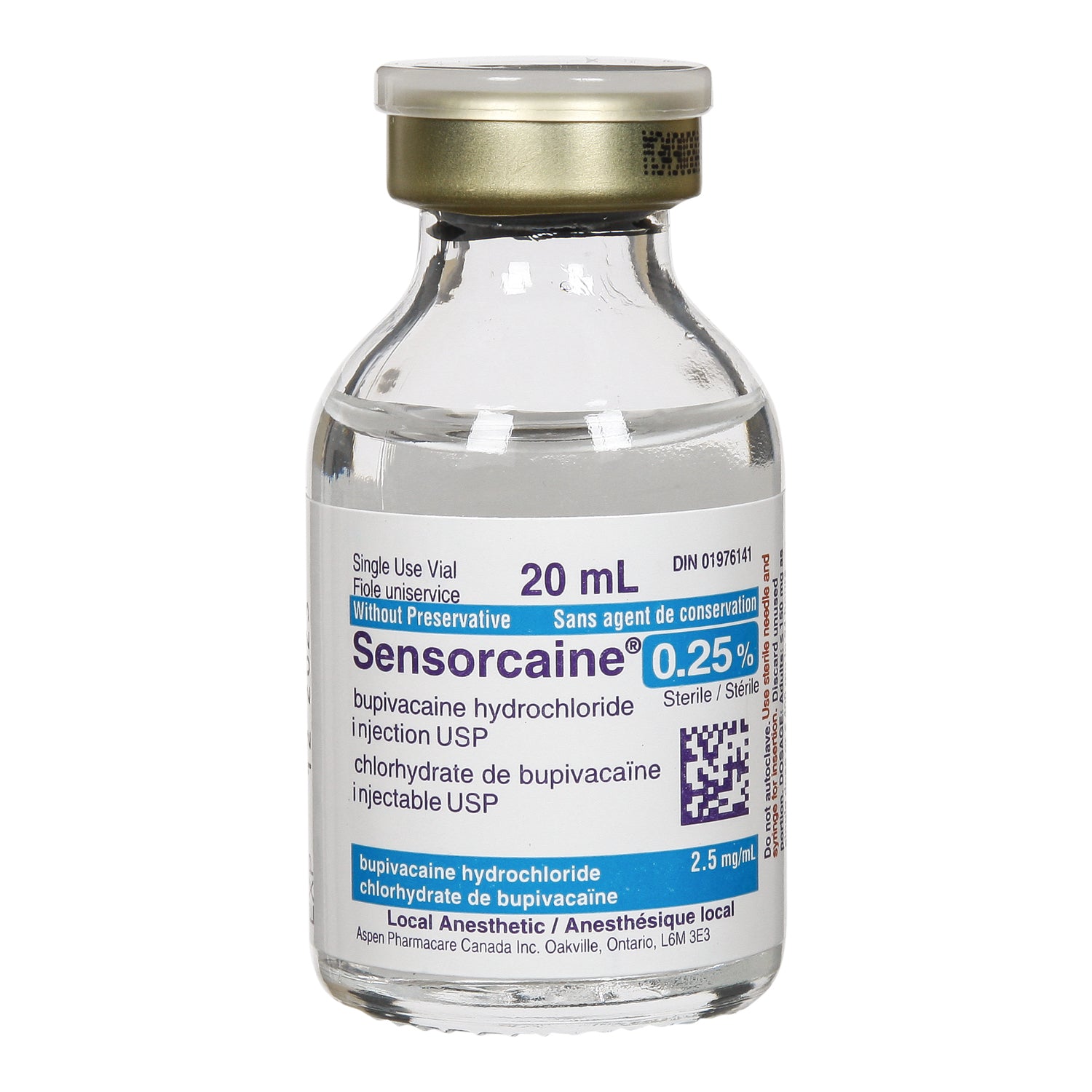 Sensorcaine (bupivacaïne) injection 0.25 % 20 ml