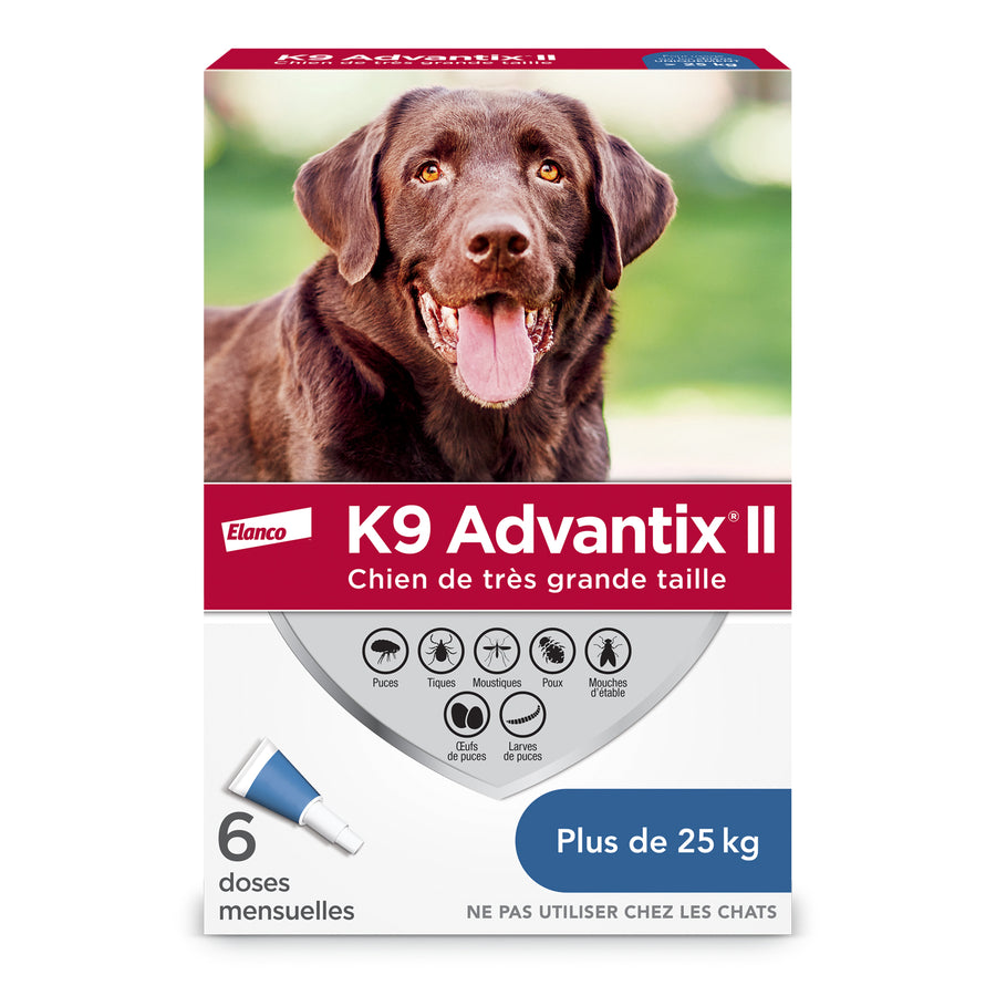 K9 Advantix II for dogs Blue/Bleu > 25 kg 6 x 4 ml