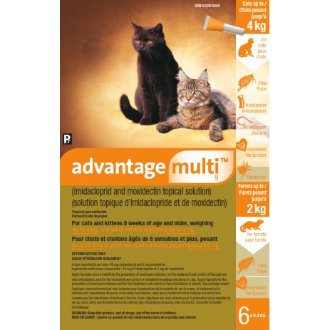 Advantage Multi for cats and ferrets Orange < 4 kg 6 x 0.4 ml
