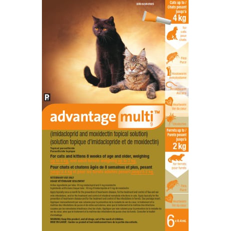 Advantage Multi for cats and ferrets Orange < 4 kg 6 x 0.4 ml