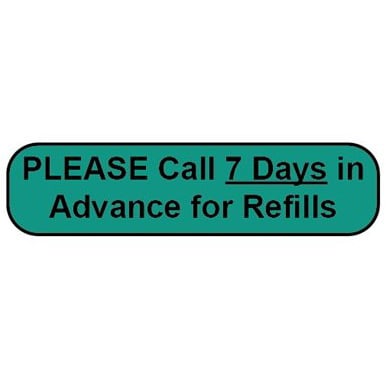 English labels PLEASE Call 7 Days in Advance for Refills 2 x 500 /Pack