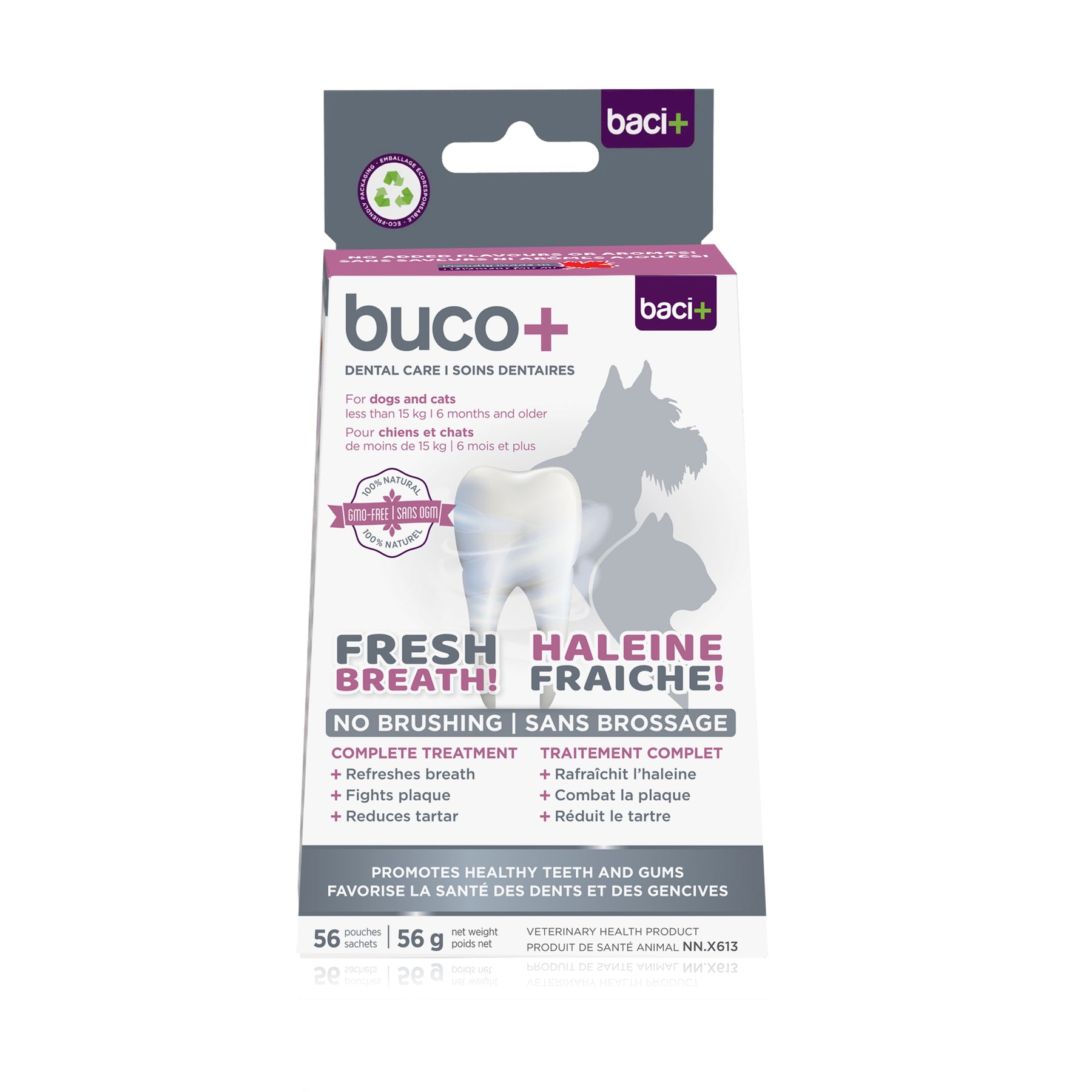 Buco+ powder for cats and dogs less than 15 kg Flavourless 56 x 1 g