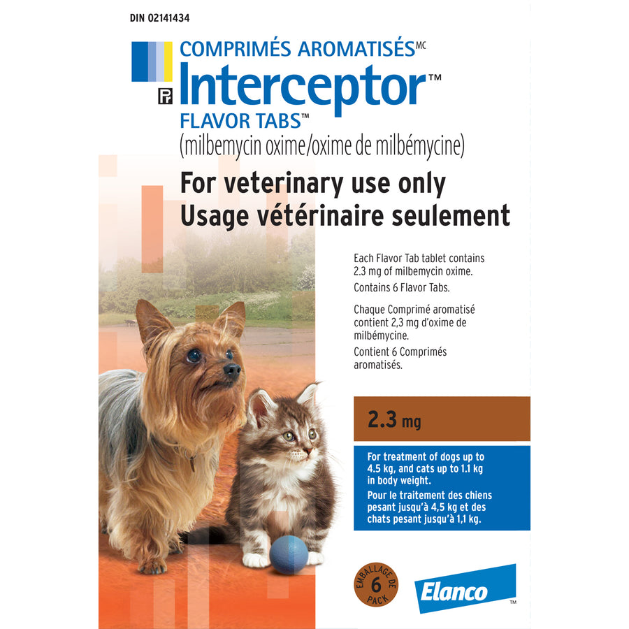 Interceptor flavor tabs for cats and dogs Brown / Brun 6 Chewable Tablets