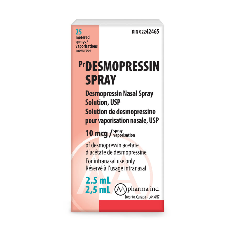 Desmopressin nasal spray 10 mcg 2.5 ml