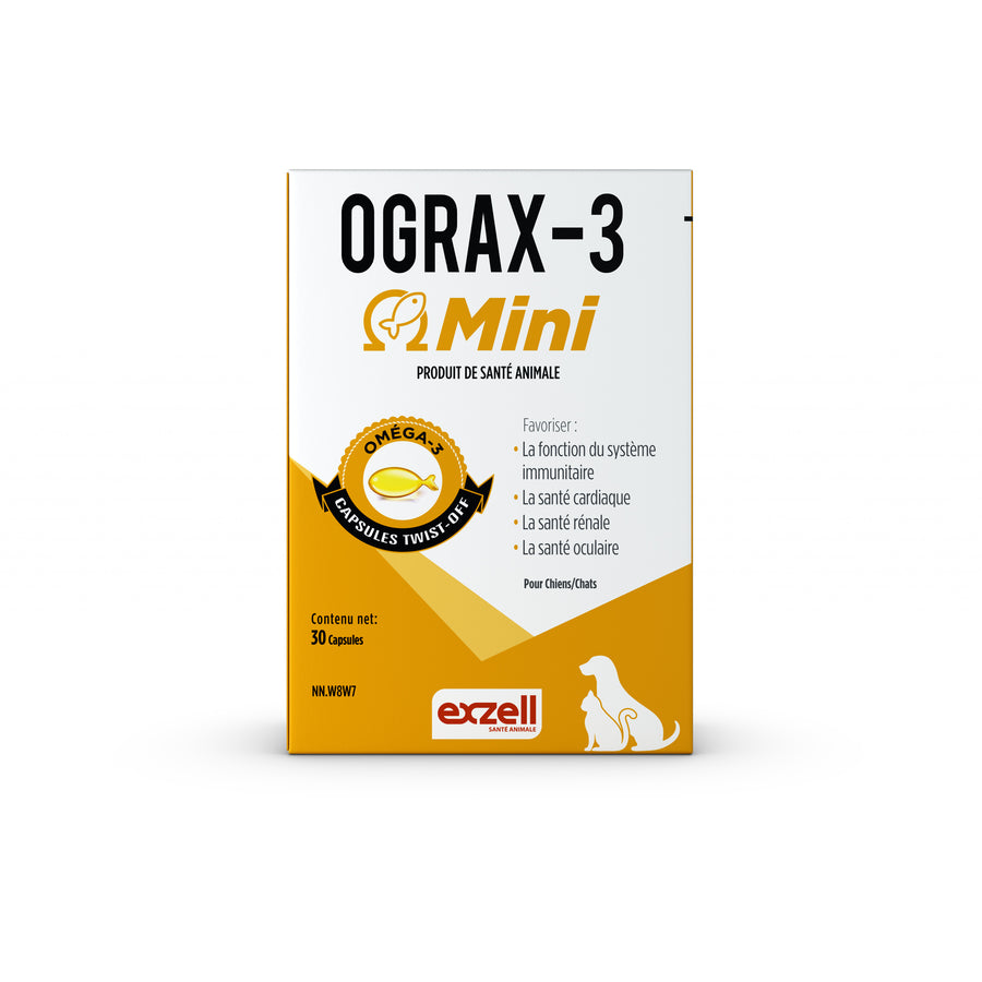 Ograx-3 Mini twist-off capsules for cats and dogs 30 Cap 450 mg