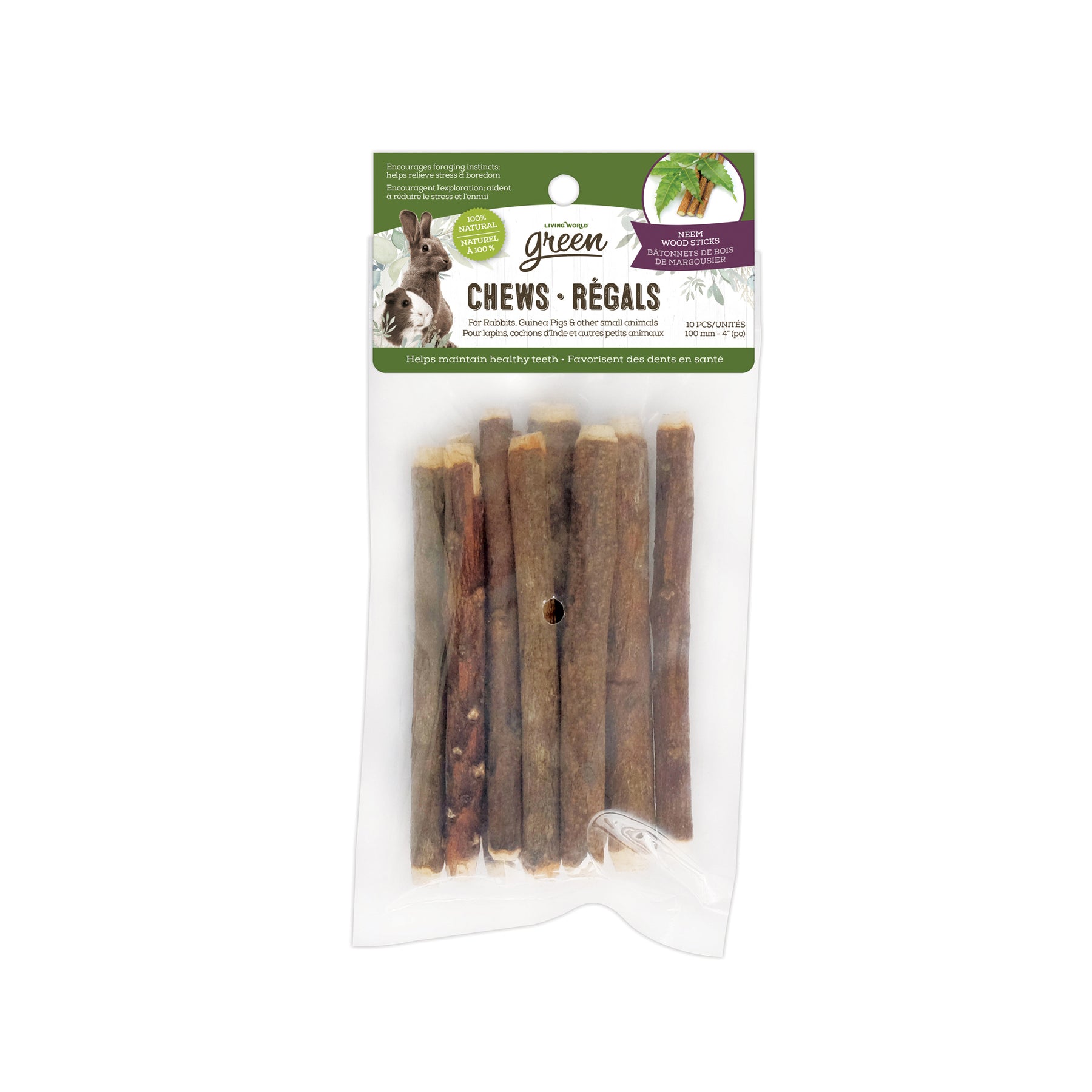 Wood stick chew for small animals