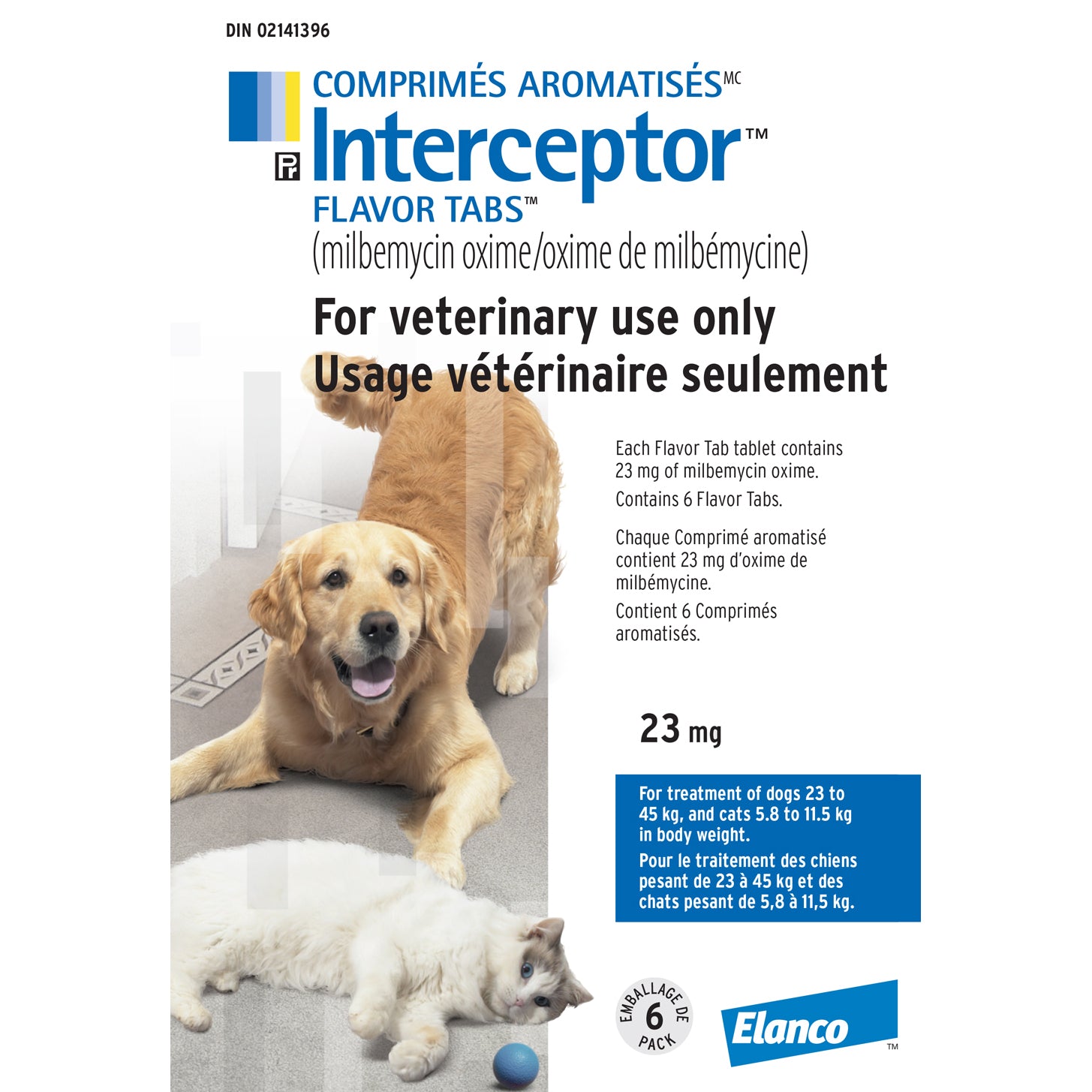 Interceptor flavor tabs for cats and dogs White / Blanc 6 Chewable Tablets