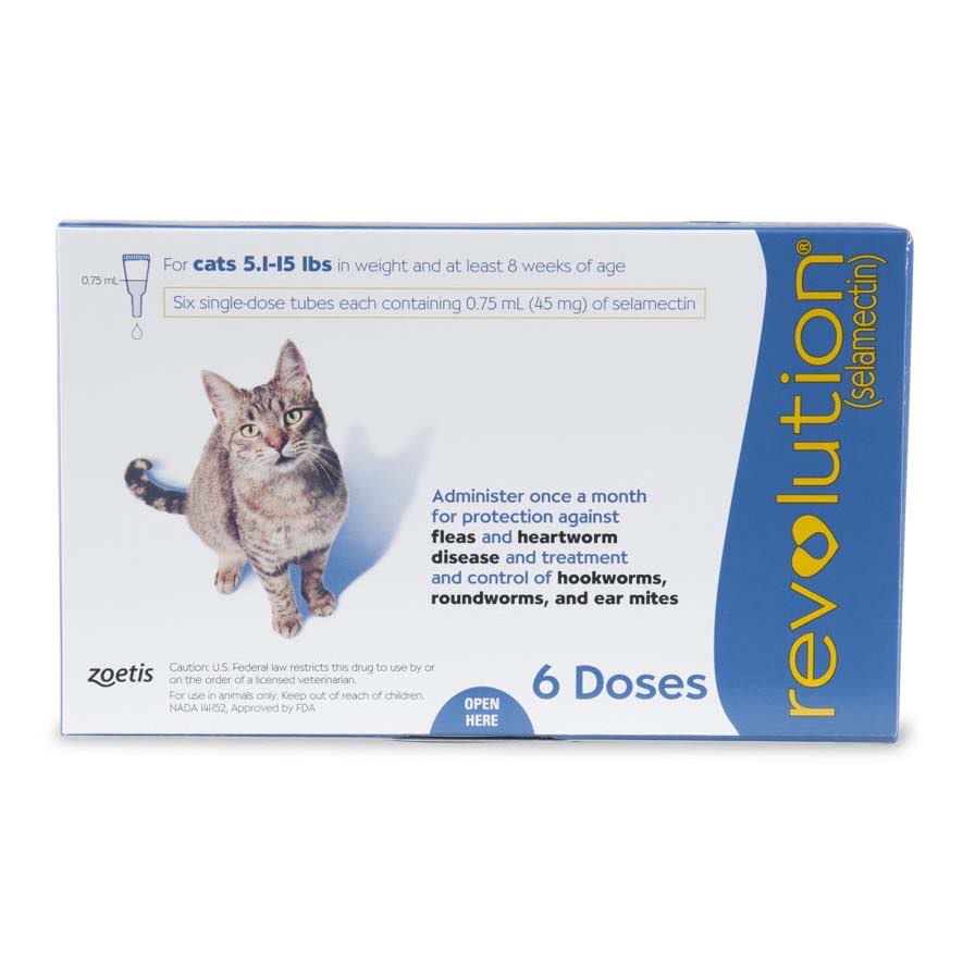 Revolution for Cat Blue/Bleu 2.6 - 7.5 kg 6 Tubes