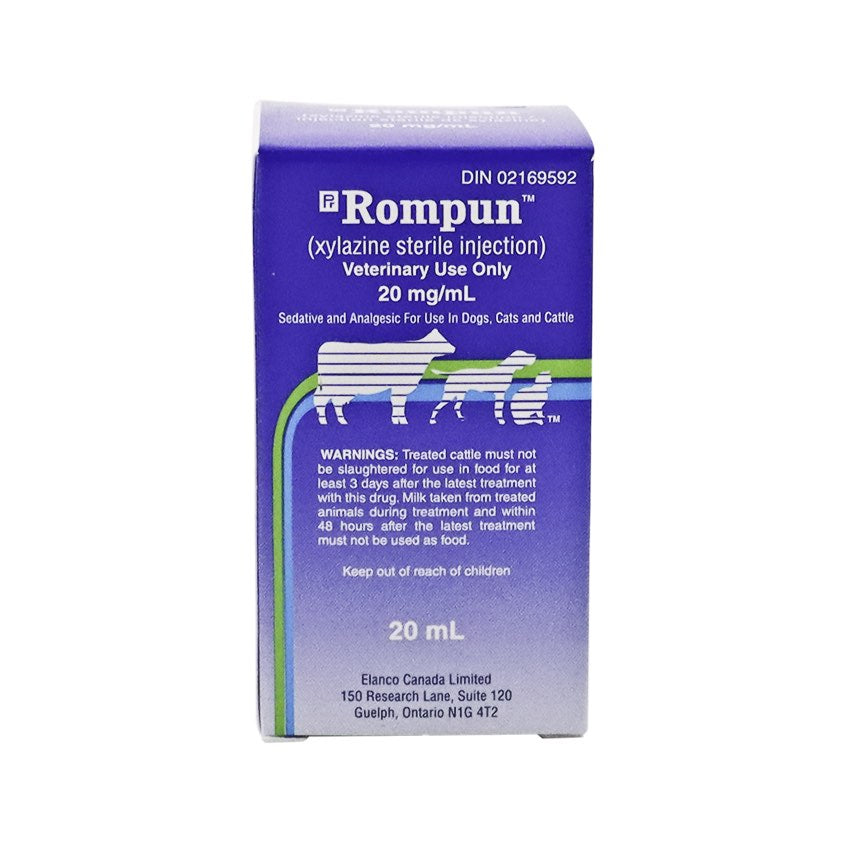 Rompun injectable for cats, dogs and cattles 20 mg/ml 20 ml