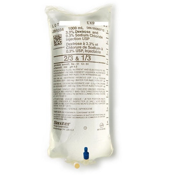 Dextrose and Sodium Chloride Injectable Solution 1000 ml 3.3/0.3 %
