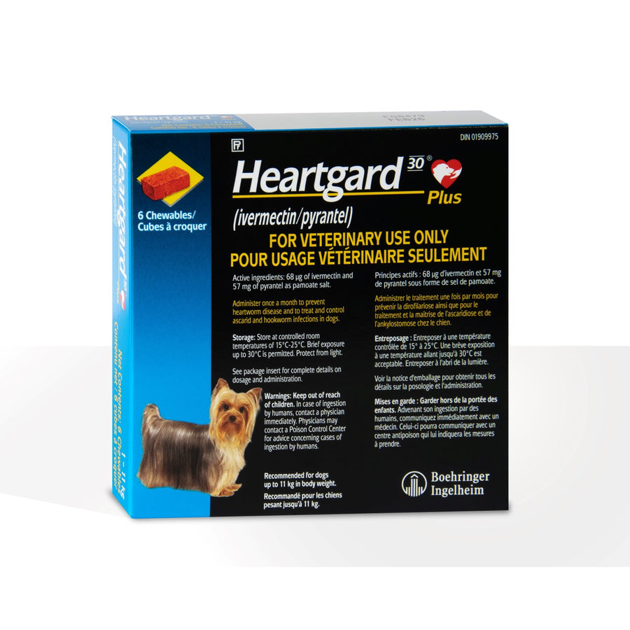 Heartgard 30 Plus Blue/Bleu < 11 kg 6 Chews