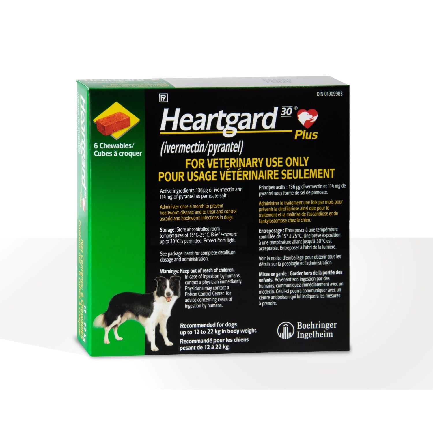 Heartgard 30 Plus Green/Vert 12-22 kg 6 Chews